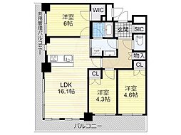 ブランズタワー梅田ノース 3LDKの間取図画像