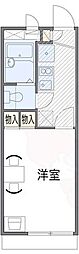 レオパレス樹 2階1Kの間取り