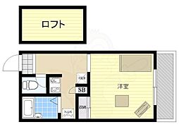 南海高野線 我孫子前駅 徒歩10分の賃貸アパート 1階1Kの間取り
