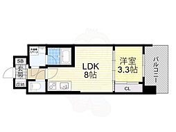 スプランディッドあびこ駅前 1LDKの間取図画像
