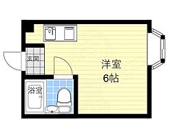 サンフラワー長居東 ワンルームの間取図画像