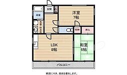メゾンパークレット 2DKの間取図画像
