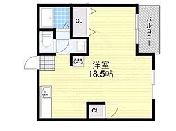 南住吉ハイツ ワンルームの間取図画像