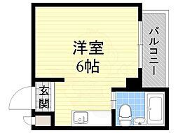 ウイン長居西 ワンルームの間取図画像