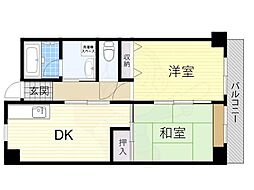 スギヒラハイツ 2DKの間取図画像