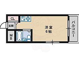 プロスピリティー住吉 ワンルームの間取図画像