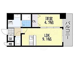gm KOHAMA 1LDKの間取図画像