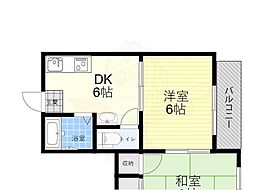 ジョイフル南住吉 2DKの間取図画像