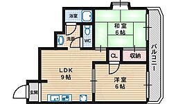 ルミエール穂積 2DKの間取図画像