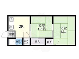 シャトレロジェ 2DKの間取図画像