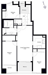 アクシアフォレスタ麻布 3LDKの間取図画像