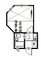 志幸大泉5 1Kの間取図画像