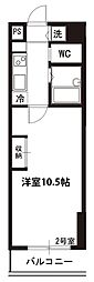 ノーススクエア 1Kの間取図画像