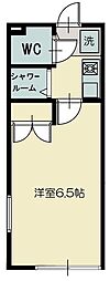 メルヘンランドA 1Kの間取図画像