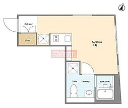 EXAM 西小山 4階ワンルームの間取り