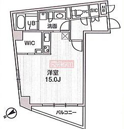 レジデンス白金高輪 3階ワンルームの間取り