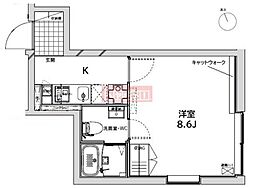 LIFEEDcreal広尾 1Kの間取図画像