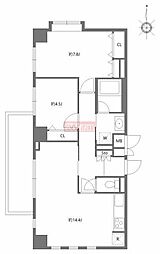 MG目黒駅前 2LDKの間取図画像