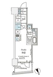 パークナードフィット南青山Vista ワンルームの間取図画像