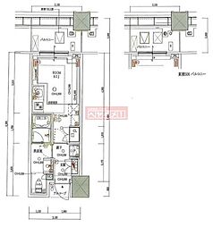 白金ザ・スカイ東棟 ワンルームの間取図画像