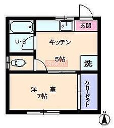 ツインハウス 1DKの間取図画像