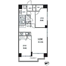 アーバンパレス広尾 2DKの間取図画像
