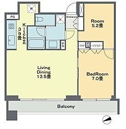 ベルファース戸越スタティオ 2LDKの間取図画像