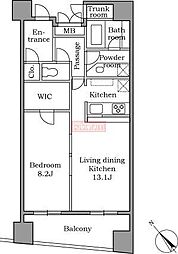 レジディア恵比寿2 1LDKの間取図画像