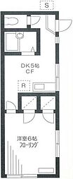 エバラハイツ 1DKの間取図画像