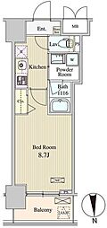 ザ・マグノリアガーデン恵比寿 1Kの間取図画像