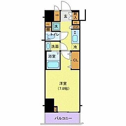 ジェノヴィア南麻布グリーンヴェール 1Kの間取図画像