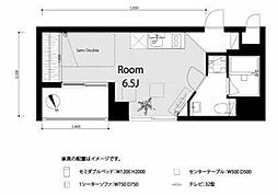 ルミネ五反田第2 ワンルームの間取図画像