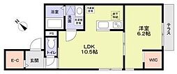ベラフォレスタ小山 1LDKの間取図画像