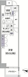 アビティ目黒 1Kの間取図画像