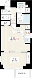 カスタリア高輪台2 1LDKの間取図画像