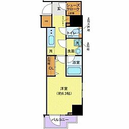 ラグディア芝公園 1Kの間取図画像
