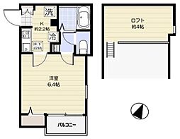 アーブル目黒 1Kの間取図画像