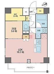 アクサスレジデンス目黒東 1LDKの間取図画像