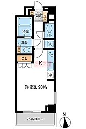 レジデンス白金コローレ ワンルームの間取図画像