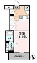 カスタリア目黒長者丸 ワンルームの間取図画像