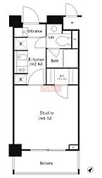 パークキューブ目黒タワー 1Kの間取図画像