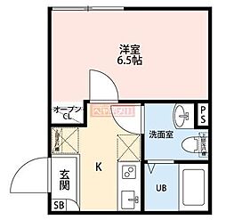 PRIME大崎 1Kの間取図画像