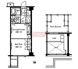 パークアクシス目黒本町 1DKの間取図画像