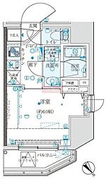 クレイシア五反田駅前 1Kの間取図画像