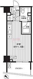 Ti-HIGASHIAZABU ワンルームの間取図画像