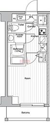 PREMIUMCUBE品川ウエスト 1Kの間取図画像