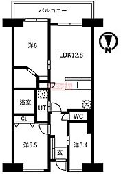 アクティ目黒駅前1号棟 3LDKの間取図画像