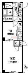プレール代々木公園 1DKの間取図画像