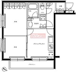 ルーブル品川西小山 2DKの間取図画像