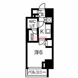 スパシエヴァロル品川荏原 1Kの間取図画像